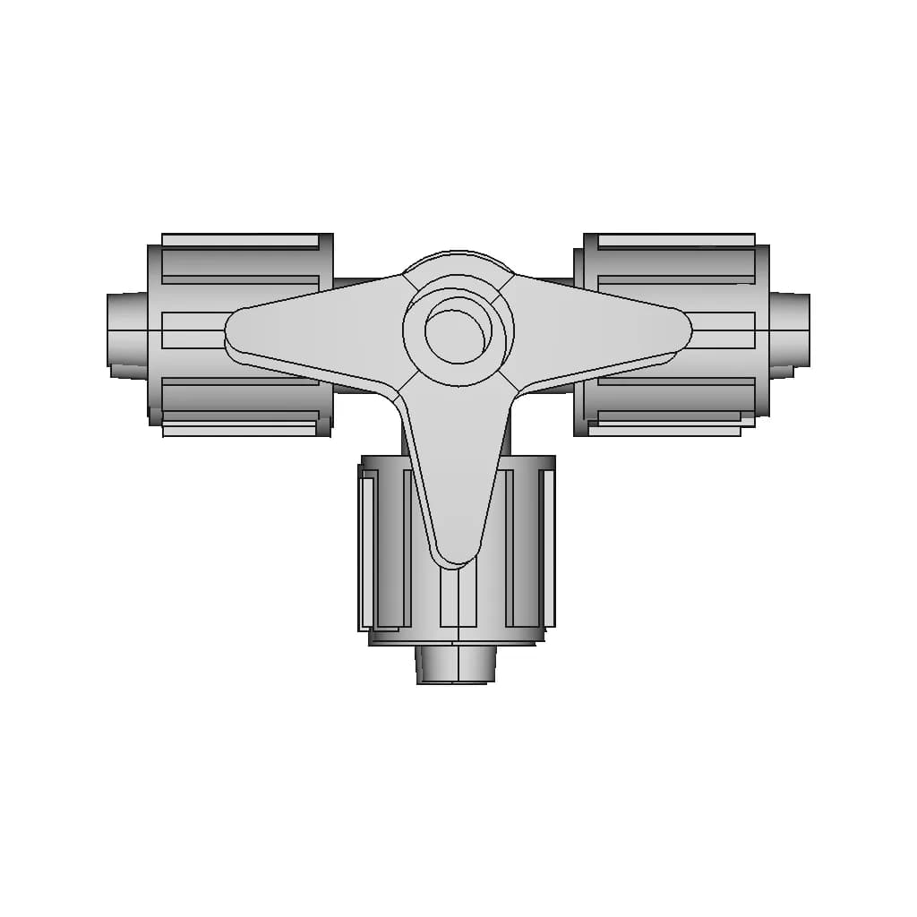 3-Port-Stopcock Valve (For Microfluidics) | 3D Engineering Design File_0_0_degree_snapshot