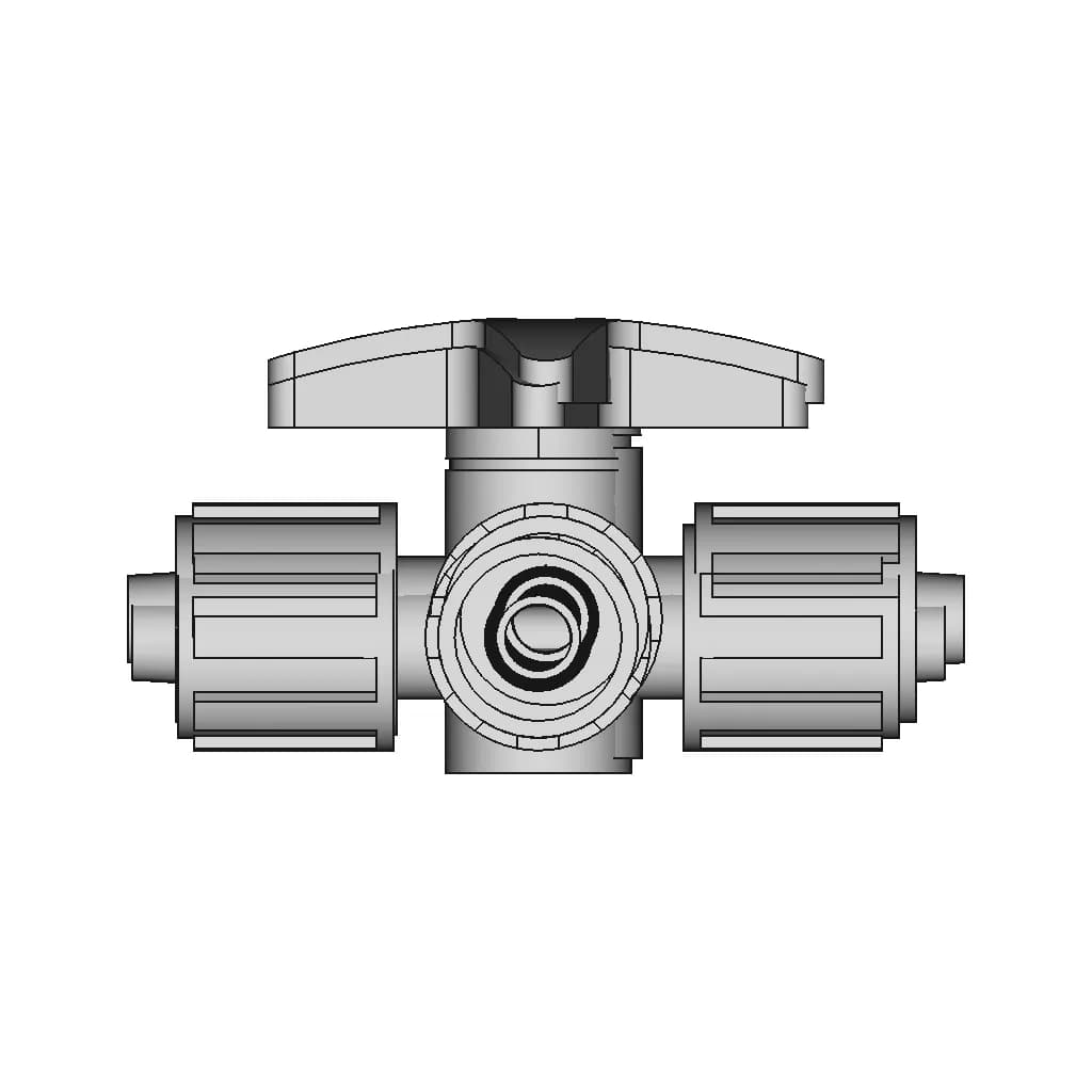 3-Port-Stopcock Valve (For Microfluidics) | 3D Engineering Design File_90_0_degree_snapshot