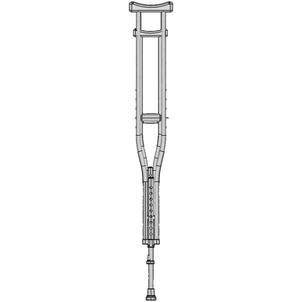 Axillary Crutch Model | 3D Engineering Design File_0_0_degree_snapshot