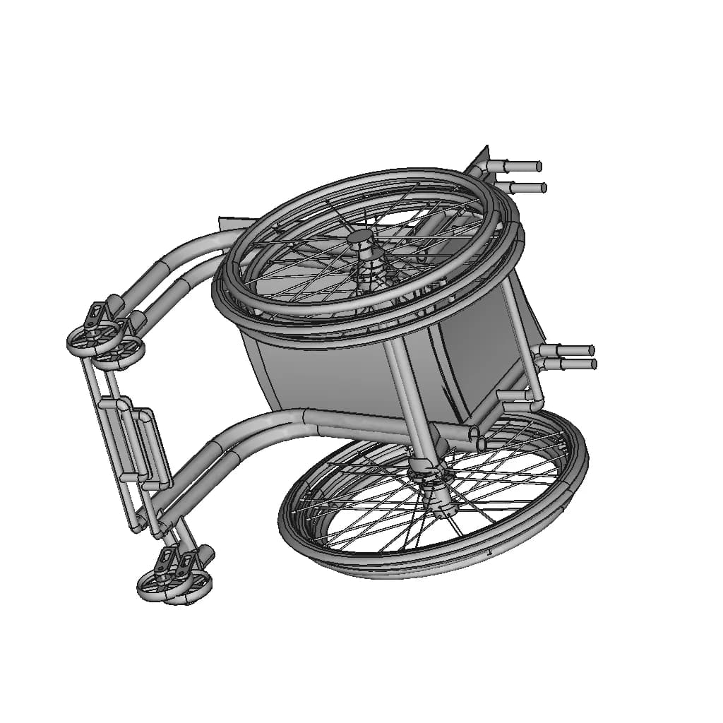 Wheel Chair / Fauteuil Roulant - Standard Mechanical Component_60_30_degree_snapshot