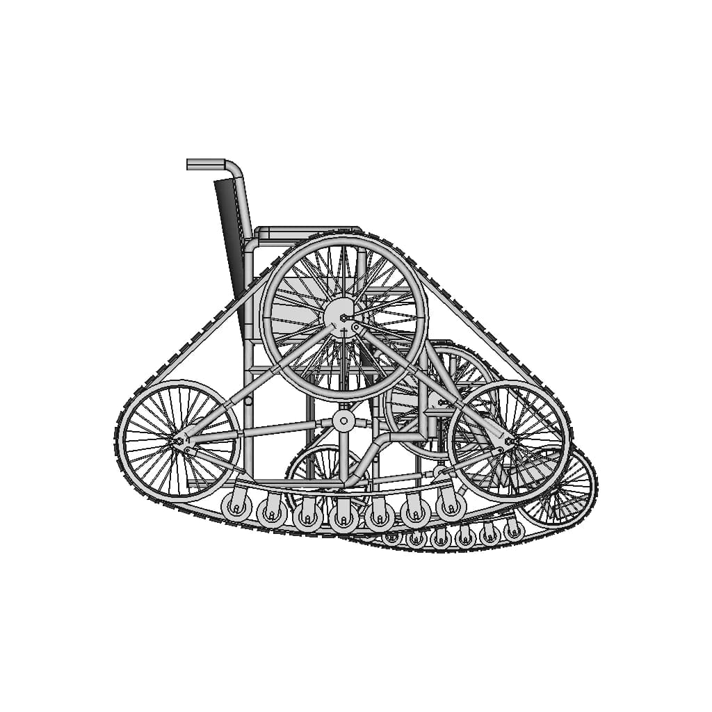All-Terrain Tracked Wheelchair (Planetary Hub Gear Reduction) | 3D Engineering Design File_0_270_degree_snapshot