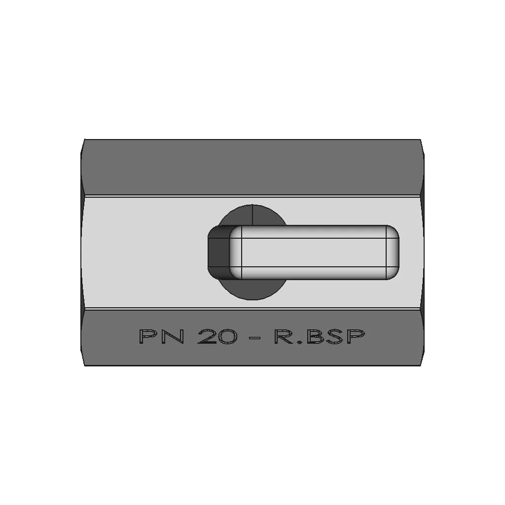 Pn-20 - Dn.3-4 - Mini Ball Valve - F.F - R.Bsp - Inox 304 | 3D Engineering Design File_270_0_degree_snapshot