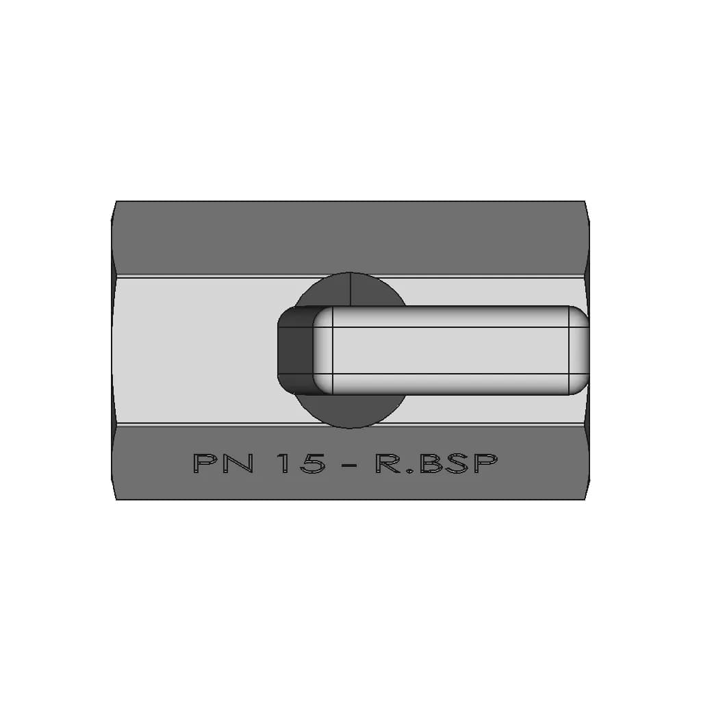 Pn-15 - Dn.1-2 - Mini Ball Valve - F.F - R.Bsp - Inox 304 - Downloadable CAD Representation_270_0_degree_snapshot