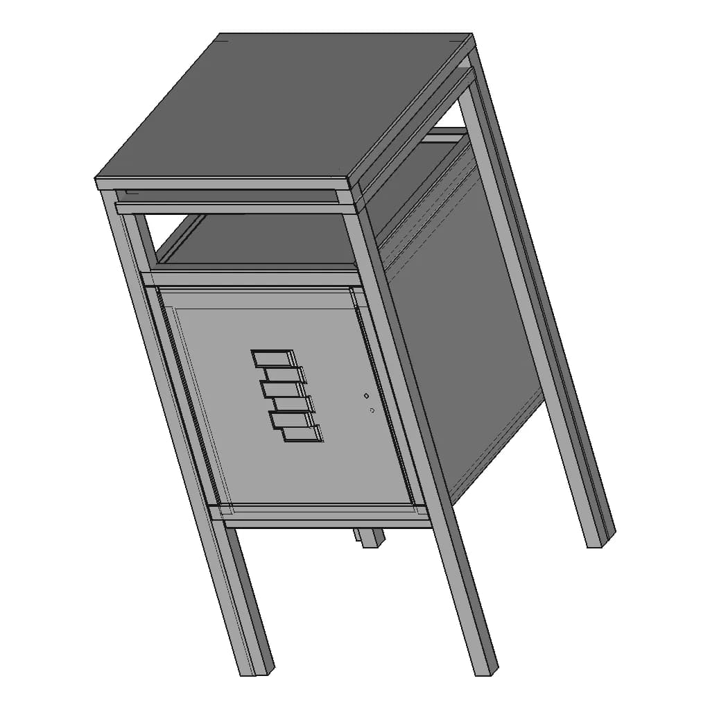 Surgihub Metal Deluxe Bed Side Locker | 3D Engineering Design File_60_30_degree_snapshot