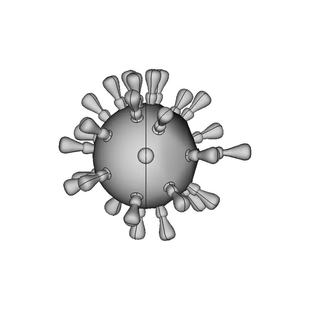 Corona Virus Simulation | High-Quality CAD Model_0_90_degree_snapshot