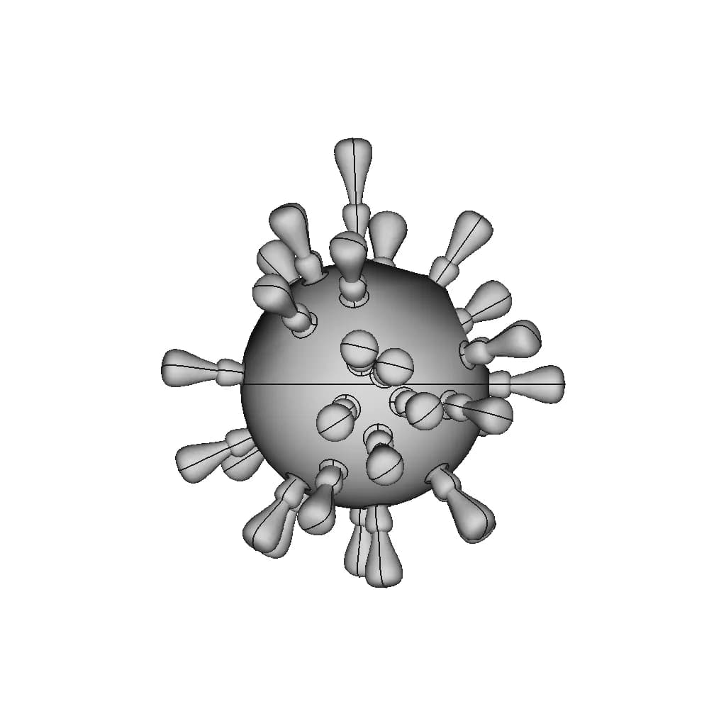 Corona Virus Simulation | High-Quality CAD Model_270_0_degree_snapshot