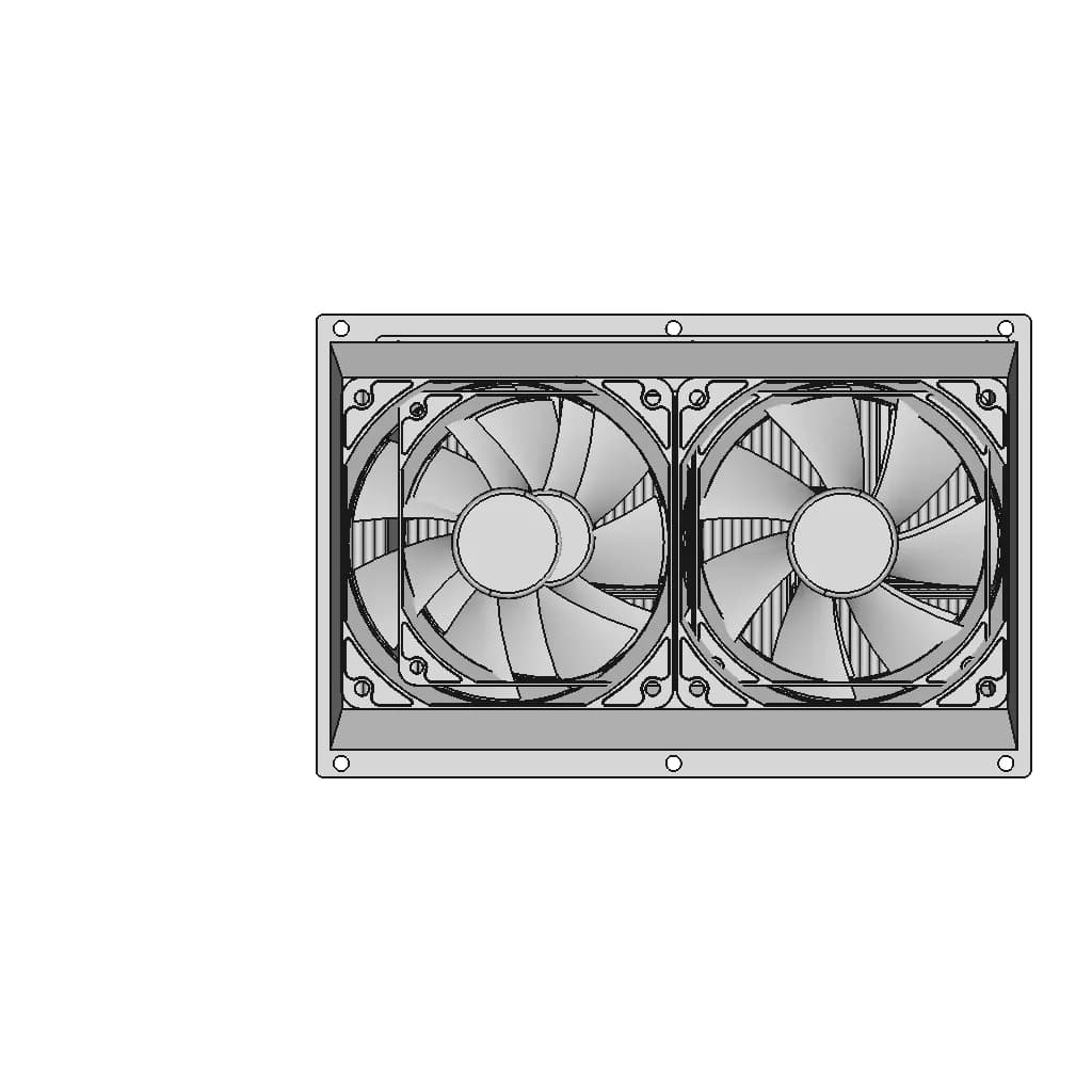 Hepa Filter Bracket For Fp 25 015 And 2 Fans 120Mm - Standard Mechanical Component_270_0_degree_snapshot