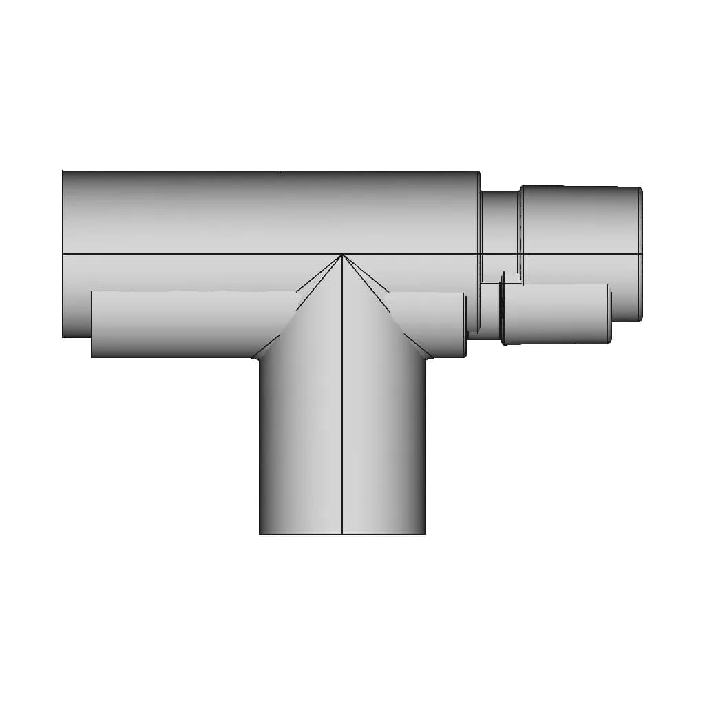 Anaesthetic Ventilation T Connector F22 - F22 - M22 According To Iso 5356-1:2015 - Standard Mechanical Component_0_0_degree_snapshot
