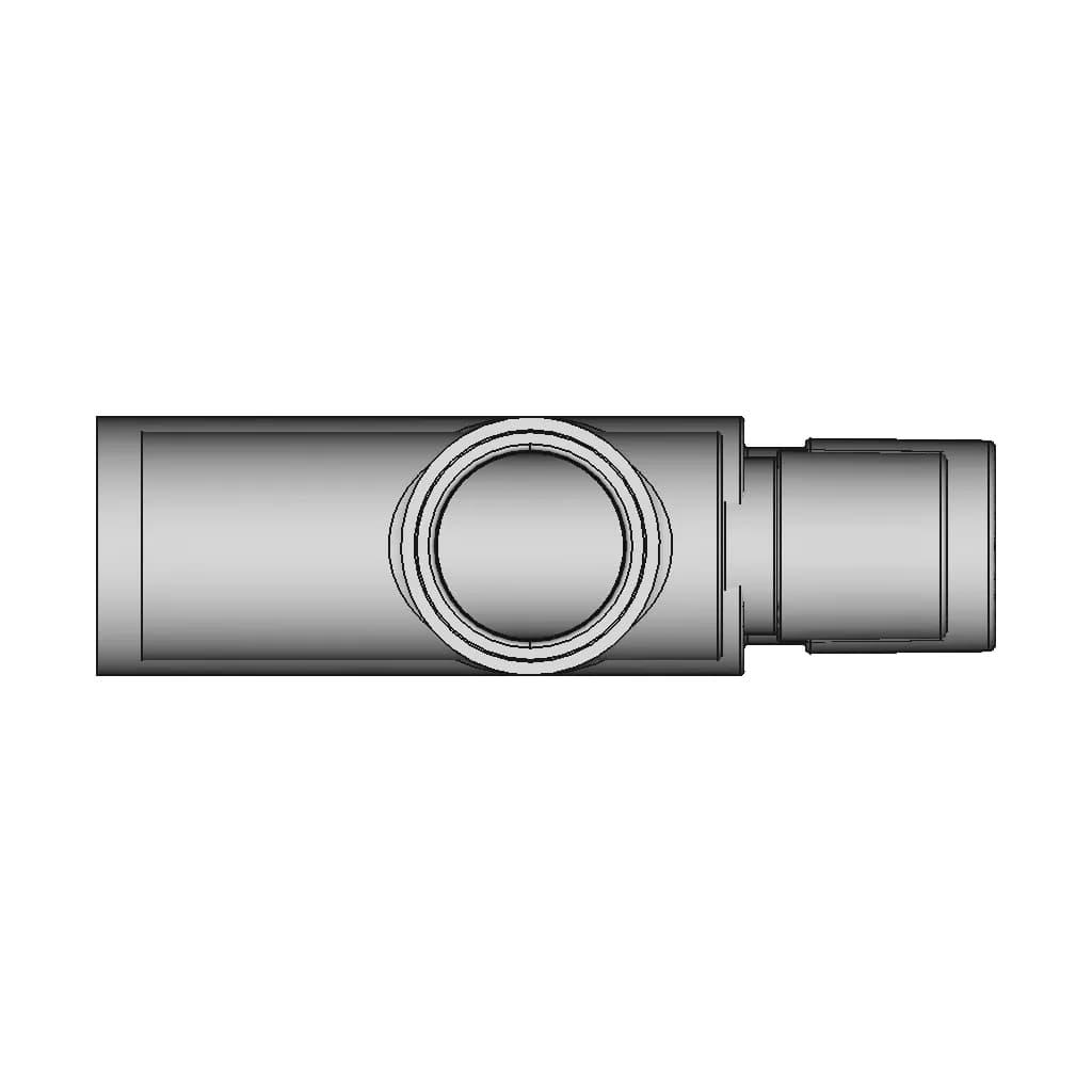 Anaesthetic Ventilation T Connector F22 - F22 - M22 According To Iso 5356-1:2015 - Standard Mechanical Component_90_0_degree_snapshot