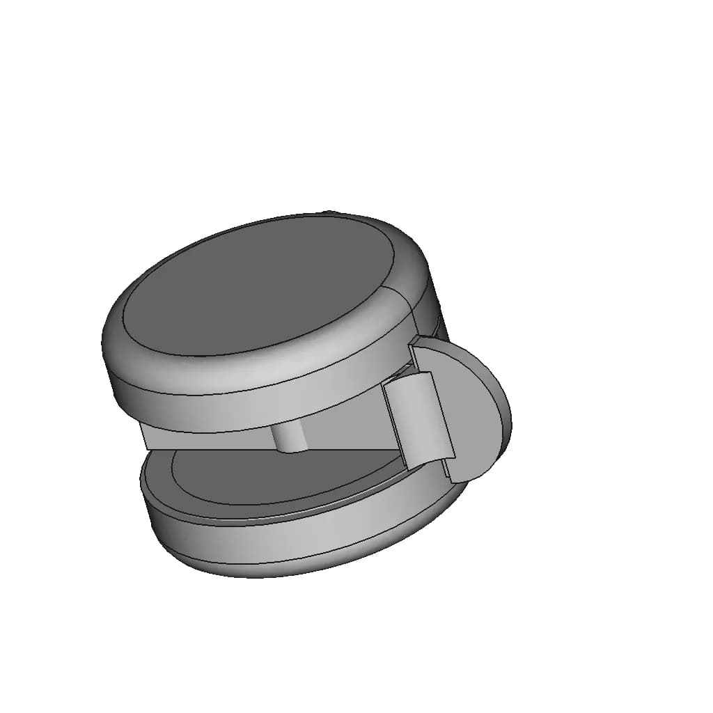 Hospital Bed Wheel With Fixation | 3D Engineering Design File_60_30_degree_snapshot