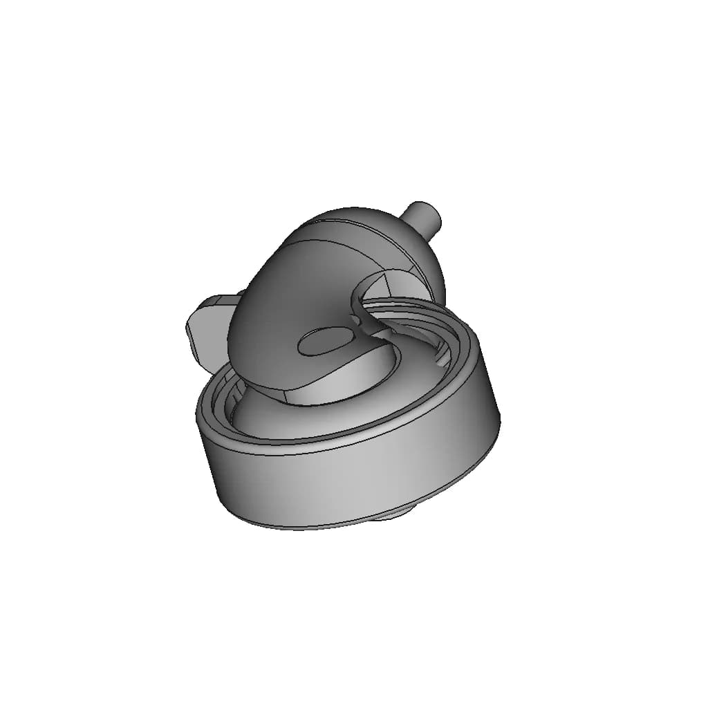 Hospital Bed Wheel | High-Quality CAD Model_60_30_degree_snapshot