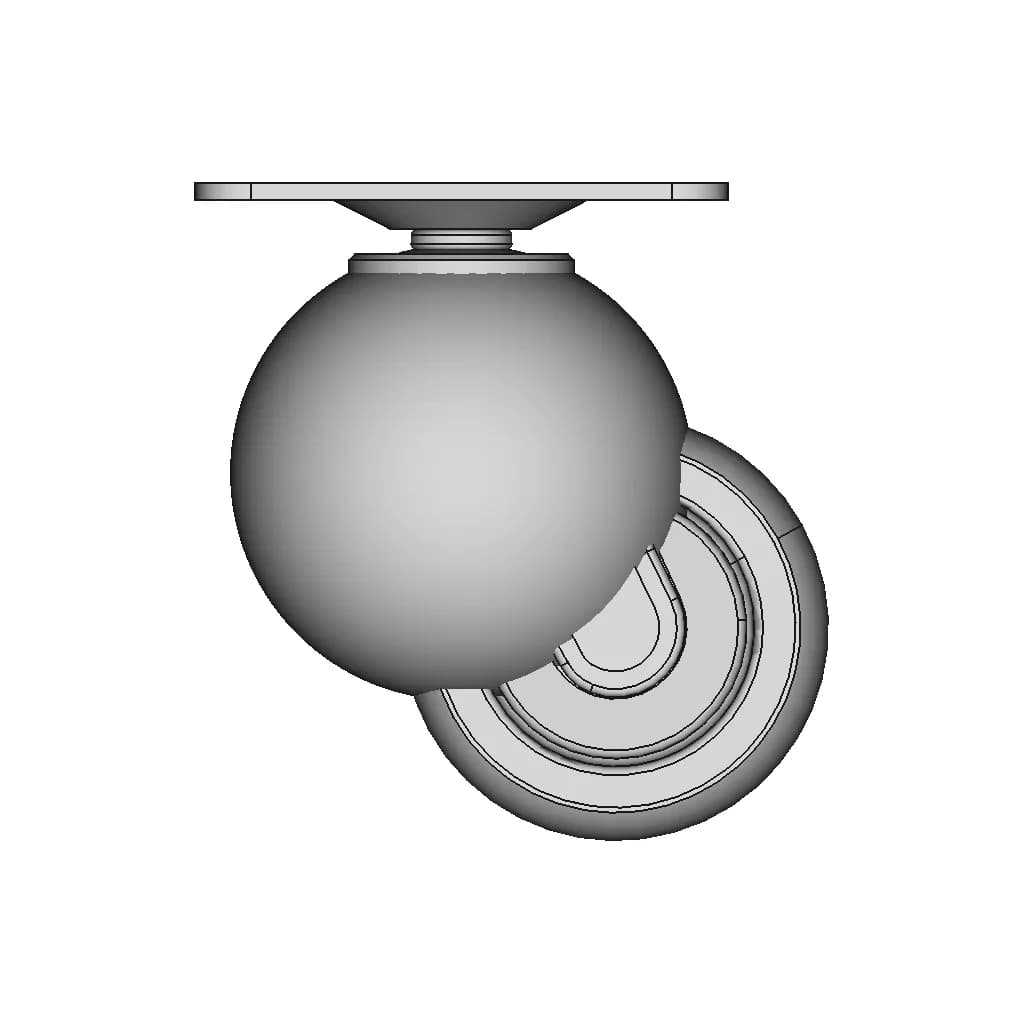 Swivel Wheel For Mobile Medical Equipmen | High-Quality CAD Model_0_0_degree_snapshot