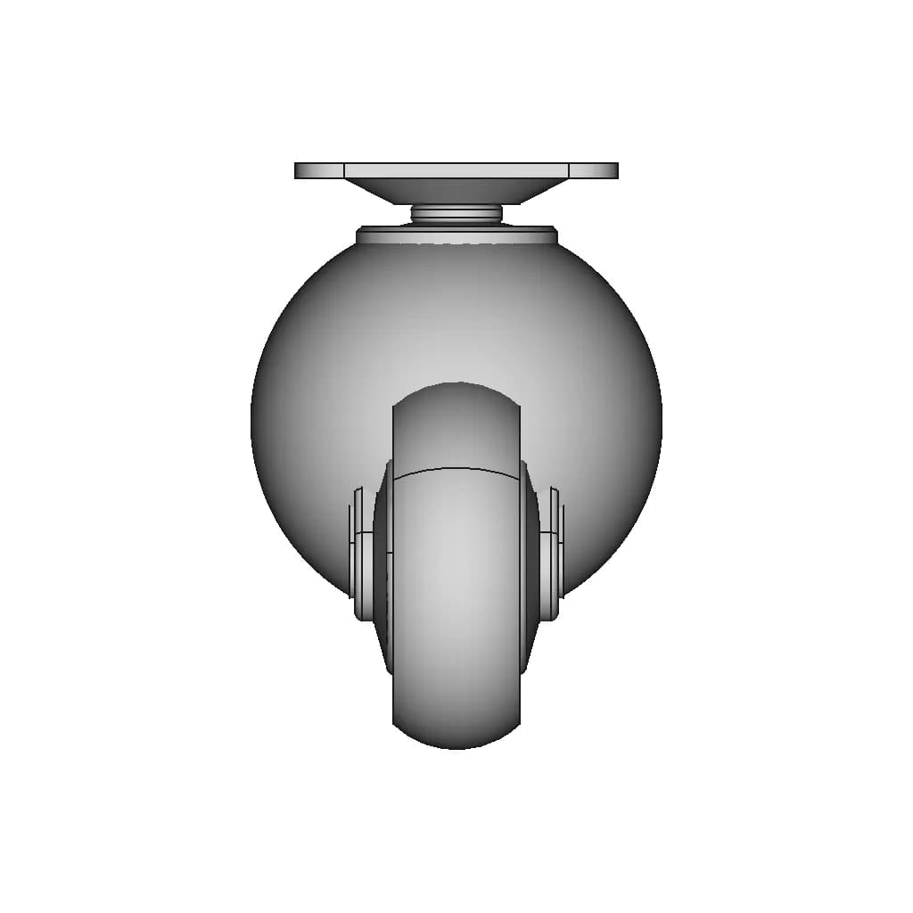 Swivel Wheel For Mobile Medical Equipmen | High-Quality CAD Model_0_90_degree_snapshot