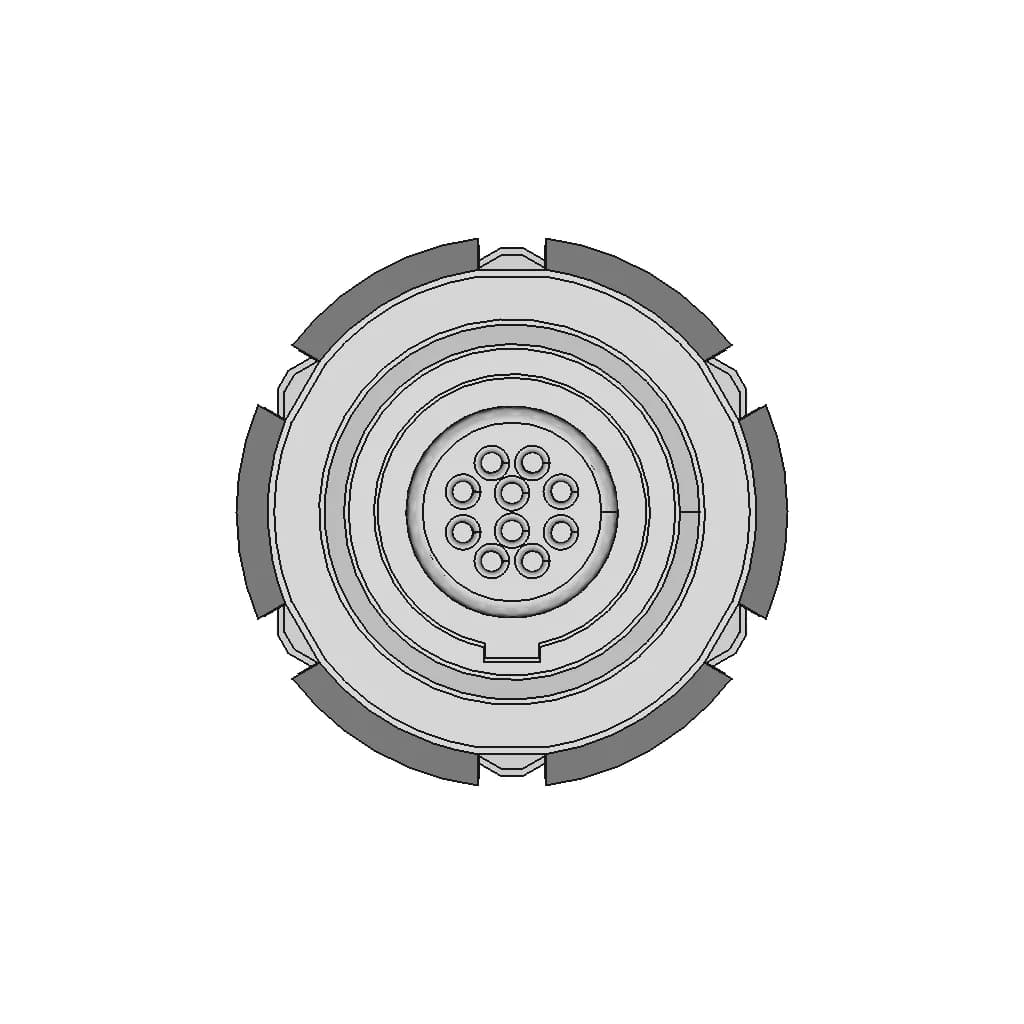 Lemo 10 Pin Receptacle G Key - Standard Mechanical Component_0_90_degree_snapshot