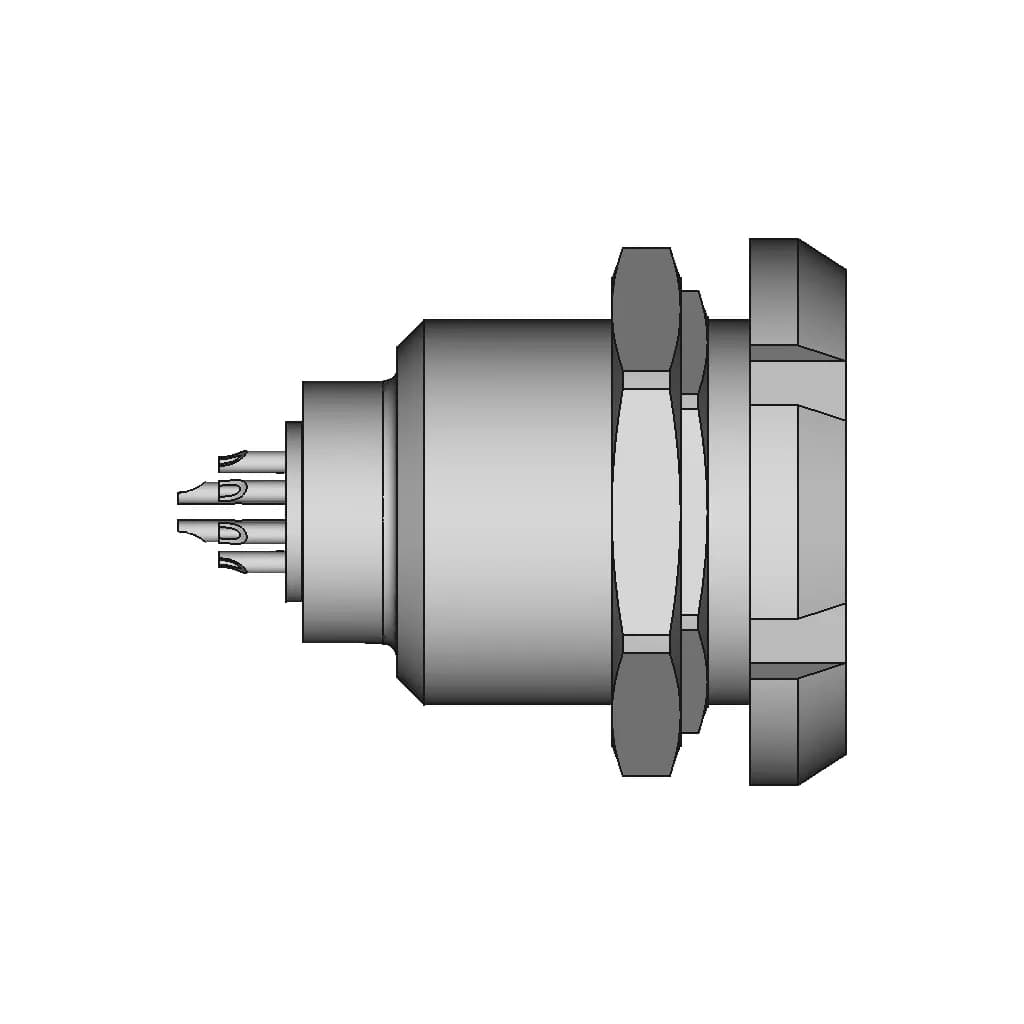 Redel 4 Pin G Receptacle - Standard Mechanical Component_0_0_degree_snapshot