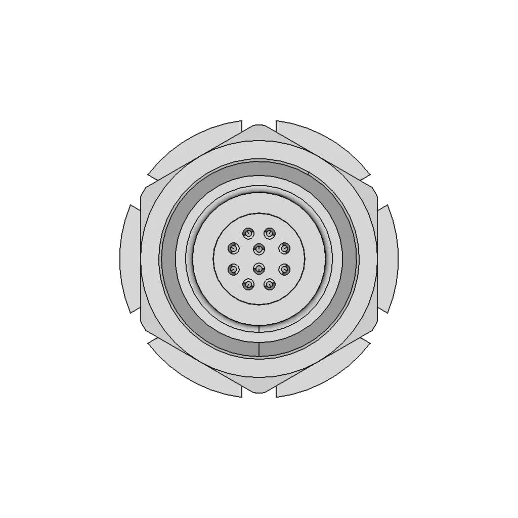 Redel 4 Pin G Receptacle - Standard Mechanical Component_0_270_degree_snapshot