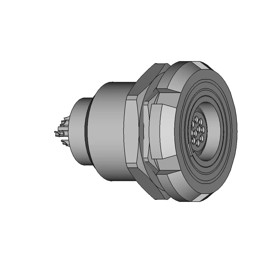Redel 4 Pin G Receptacle - Standard Mechanical Component_60_30_degree_snapshot