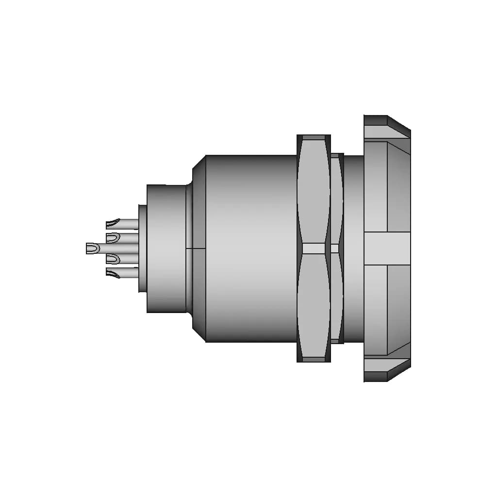 Redel 4 Pin G Receptacle - Standard Mechanical Component_90_0_degree_snapshot