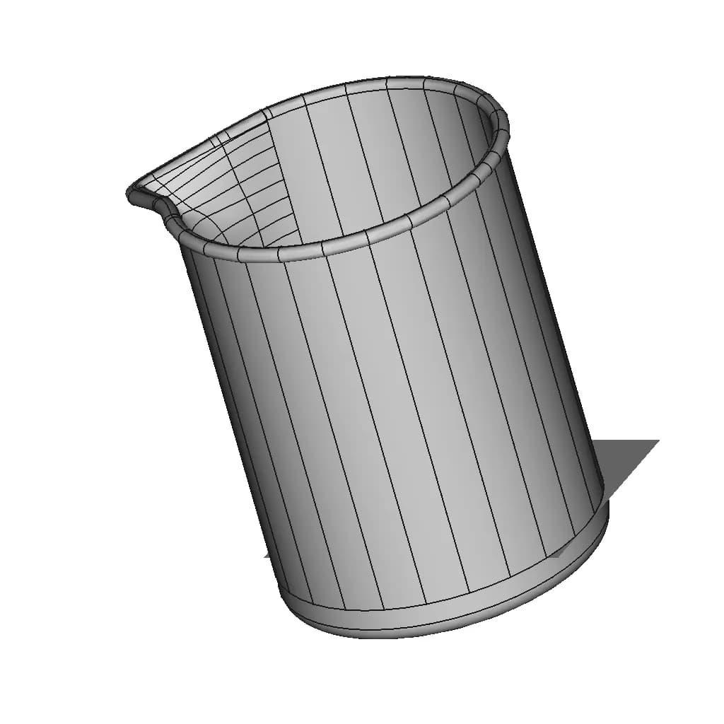 Corning Pyrex No.1003 Beaker 500Ml | 3D Engineering Design File_60_30_degree_snapshot