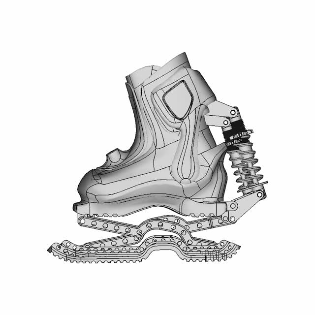 Articulating And Impact Absorbing Suspension Boot | 3D Engineering Design File