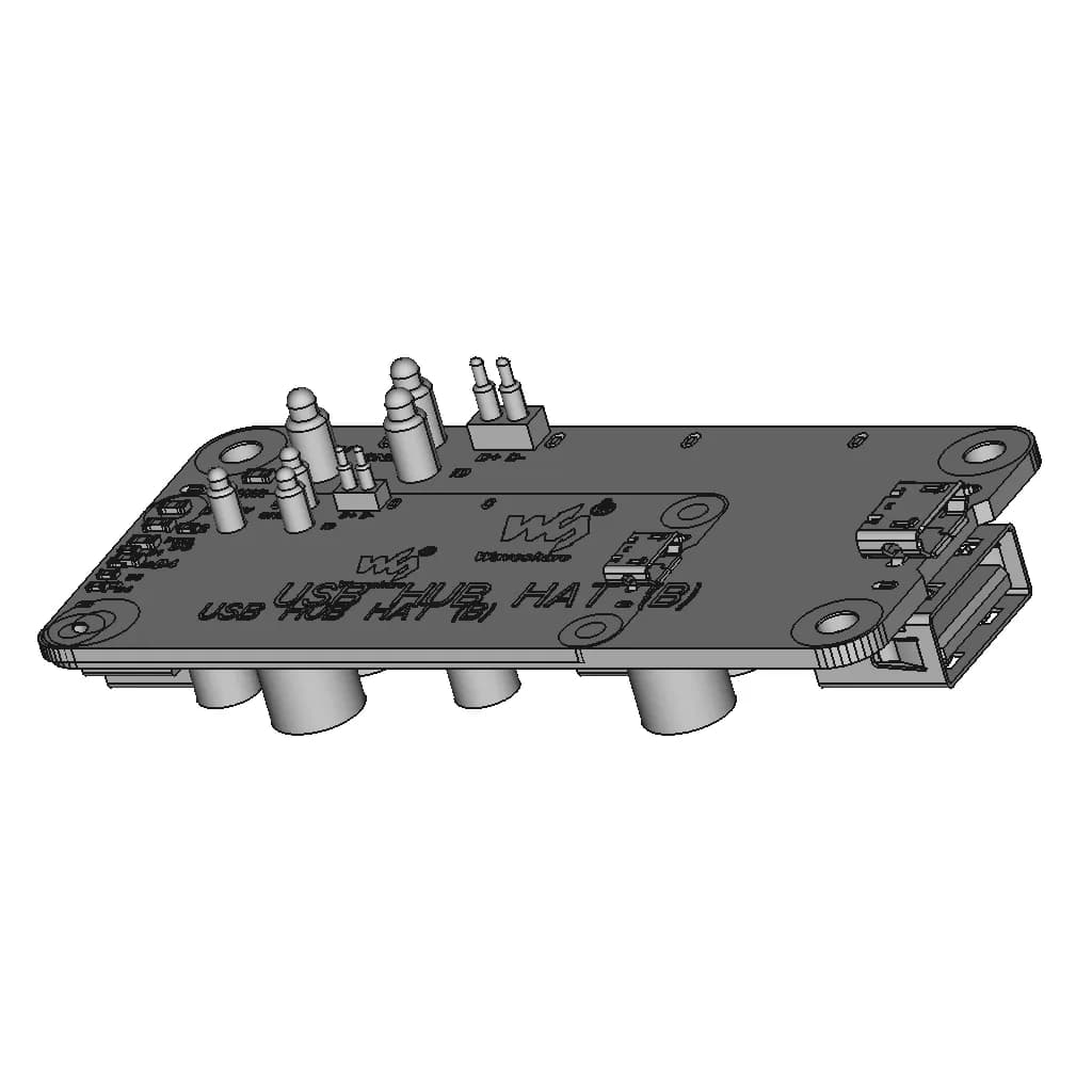 Waveshare Usb Hub Hat (B) | 3D Engineering Design File_60_30_degree_snapshot