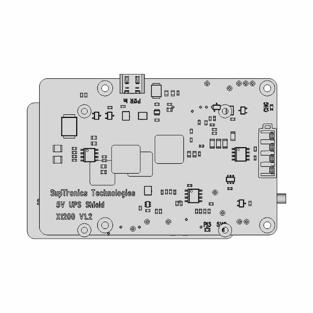 Geekworm X1200 Ups Hat For Raspberry Pi 5 - Downloadable CAD Representation