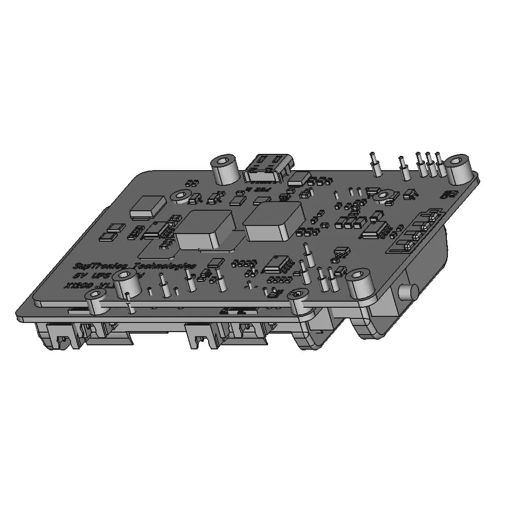 Geekworm X1200 Ups Hat For Raspberry Pi 5 - Downloadable CAD Representation_60_30_degree_snapshot