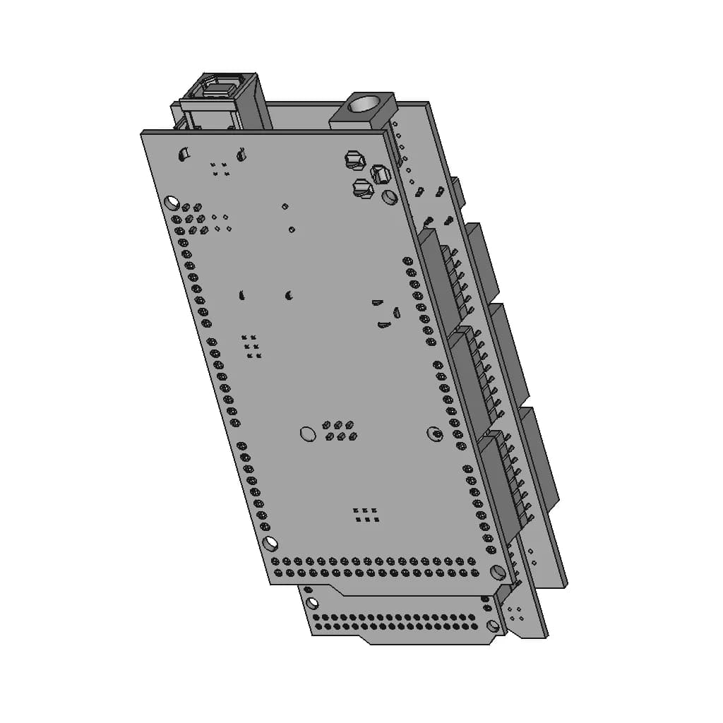 Arduino Mega And Protoshield - Downloadable CAD Representation_60_30_degree_snapshot