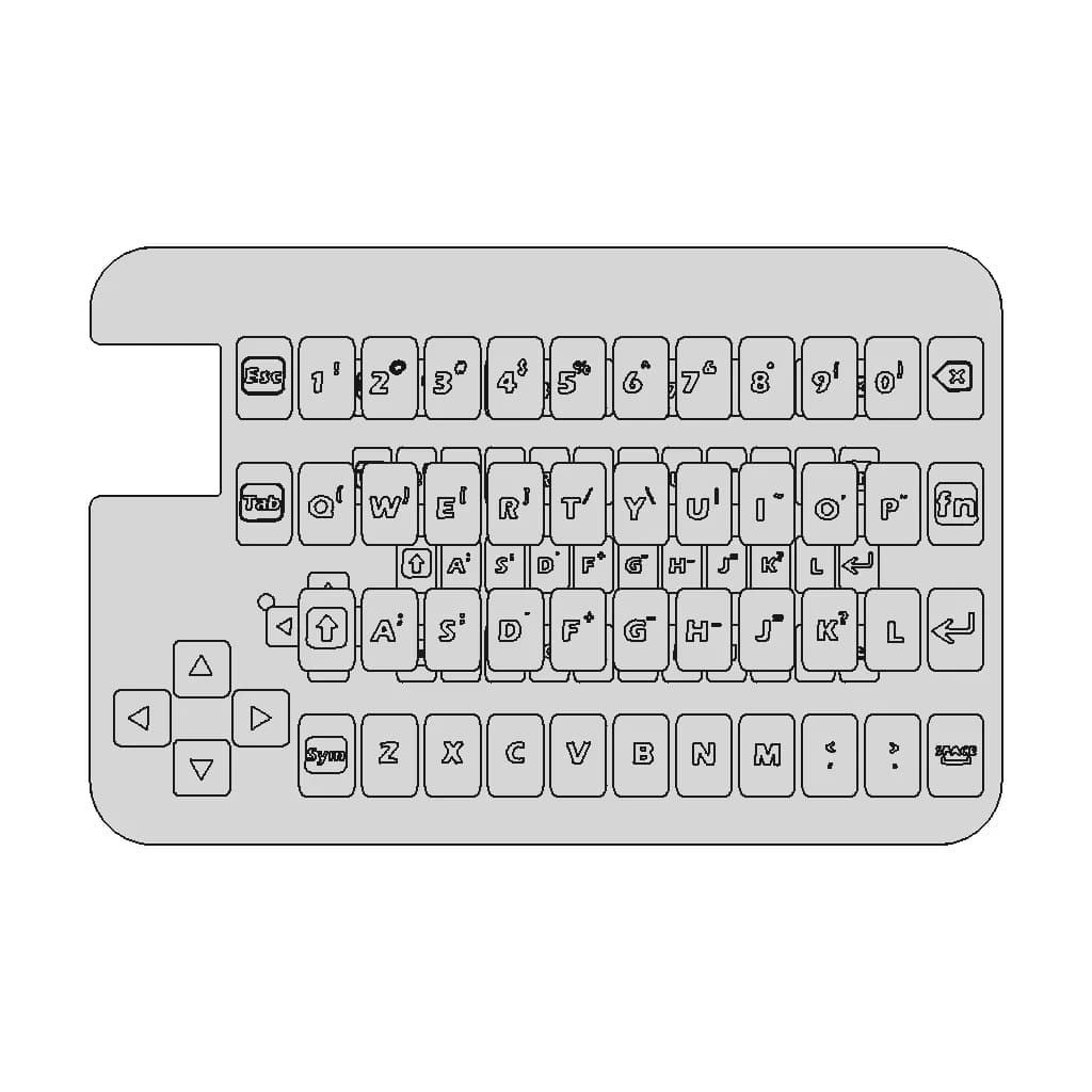 M5Stack Cardkb Silicon Cover - Downloadable CAD Representation_0_0_degree_snapshot