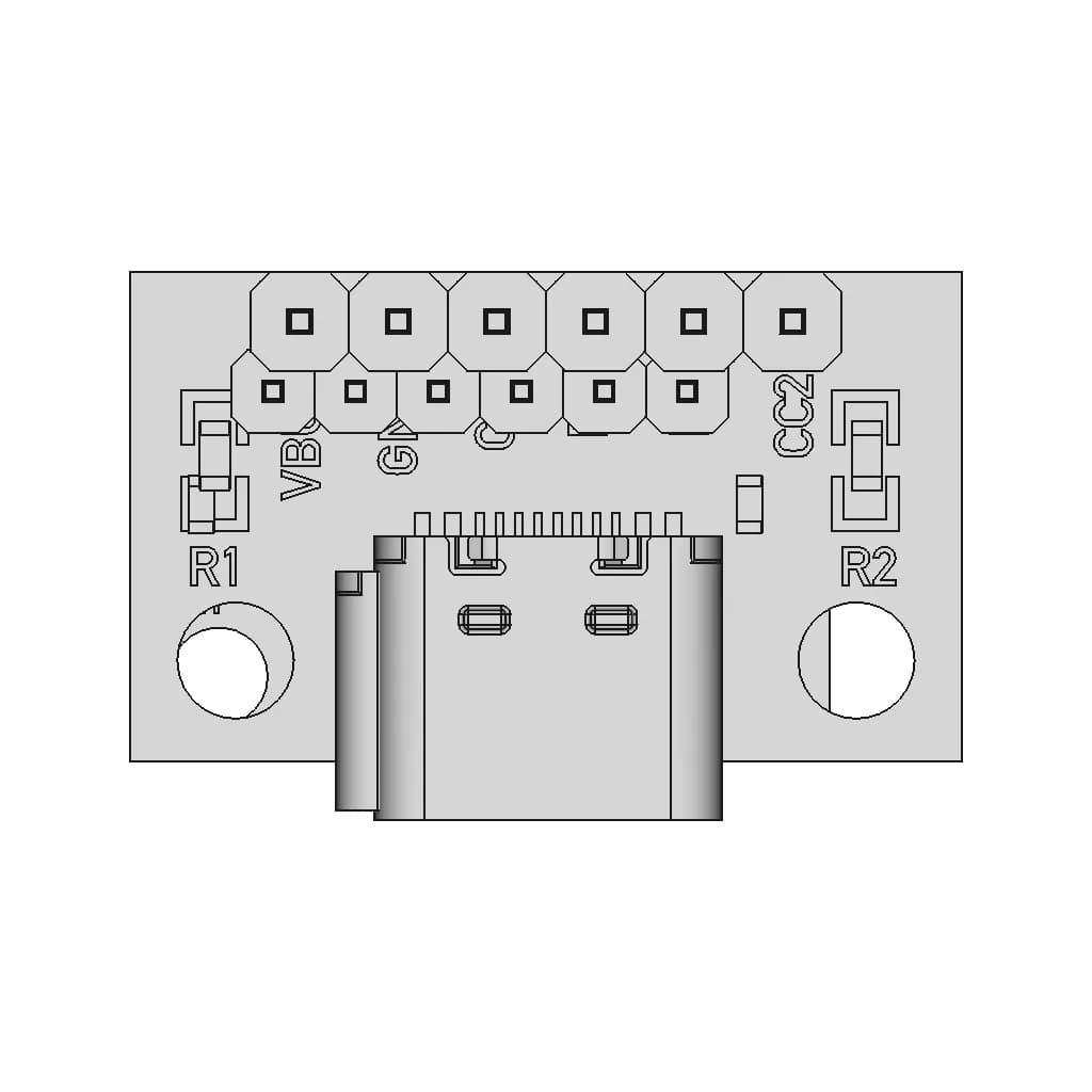 Type C Female Breakout Board | 3D Engineering Design File_0_0_degree_snapshot