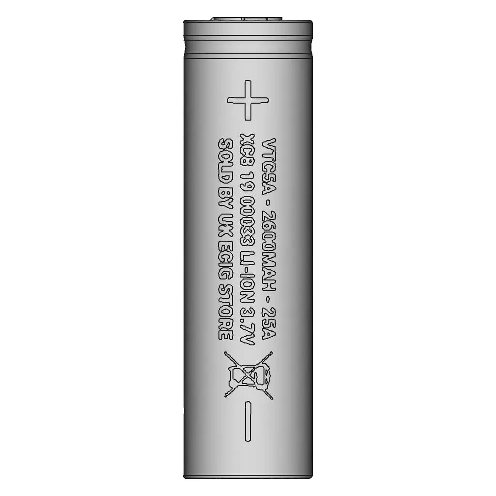 Sony Murata Vtc5A 18650 2600Mah 25A Battery - Downloadable CAD Representation_90_0_degree_snapshot