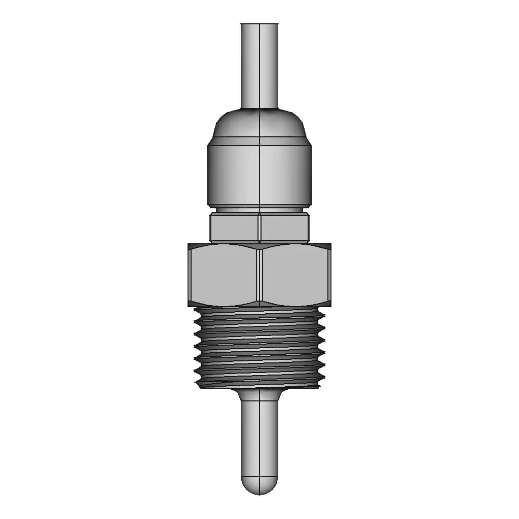 Ds18B20 Temperature Sensor With Threaded 1/2" Housing | 3D Engineering Design File_0_0_degree_snapshot