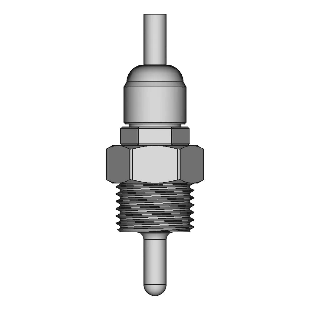 Ds18B20 Temperature Sensor With Threaded 1/2" Housing | 3D Engineering Design File_0_270_degree_snapshot
