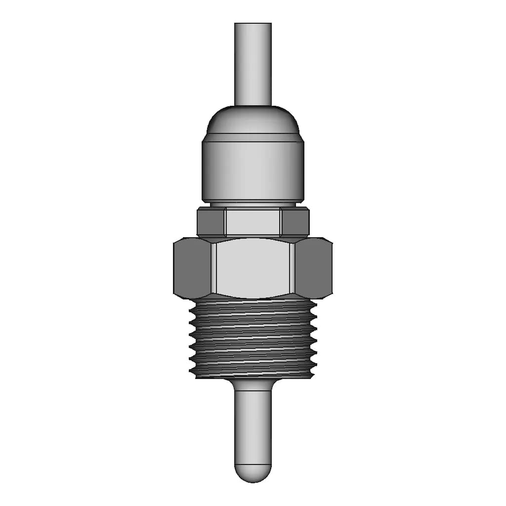 Ds18B20 Temperature Sensor With Threaded 1/2" Housing | 3D Engineering Design File_0_90_degree_snapshot