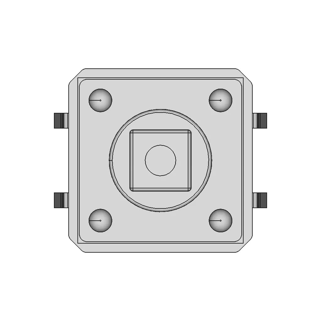 12X12Mm Square Actuator Momentary Pcb Tactile Switch - Standard Mechanical Component_0_0_degree_snapshot