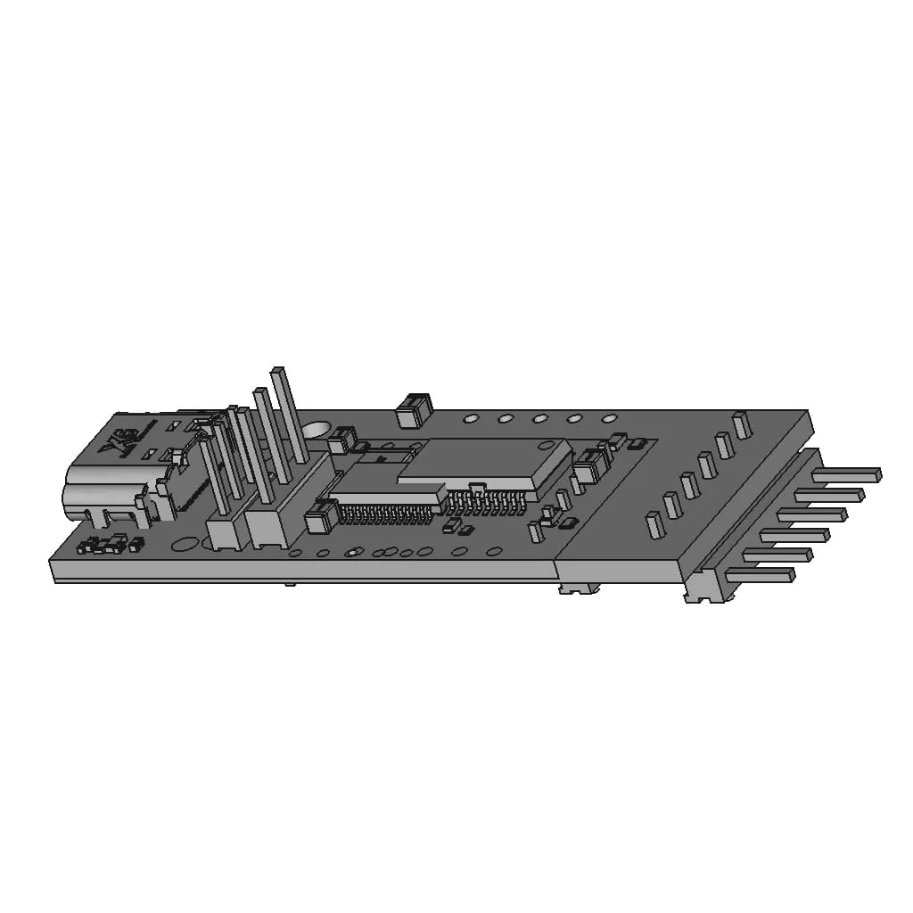 Ftdi Uart Ft232 Usb-C Type | 3D Engineering Design File_60_30_degree_snapshot