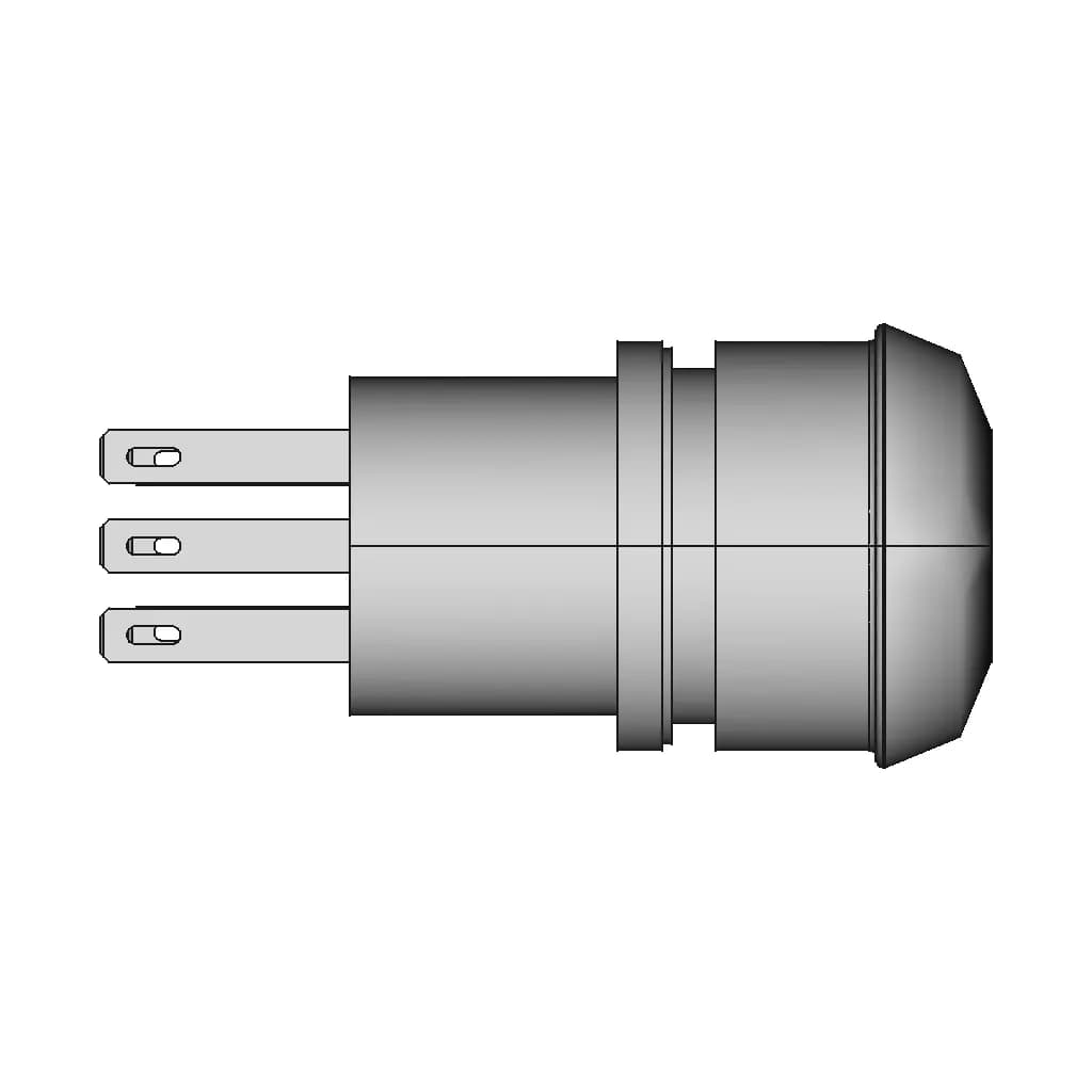Botão De Emergência Antivandalismo 19Mm 2 Reversíveis Vermelho Av19-Er2 Metaltex - Downloadable CAD Representation_0_270_degree_snapshot