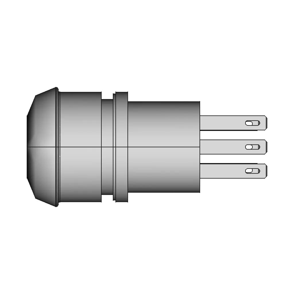 Botão De Emergência Antivandalismo 19Mm 2 Reversíveis Vermelho Av19-Er2 Metaltex - Downloadable CAD Representation_0_90_degree_snapshot