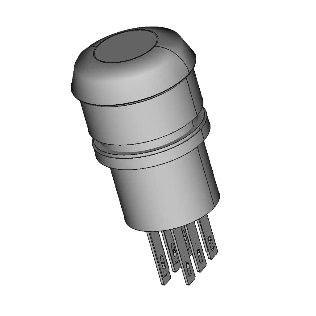 Botão De Emergência Antivandalismo 19Mm 2 Reversíveis Vermelho Av19-Er2 Metaltex - Downloadable CAD Representation_60_30_degree_snapshot