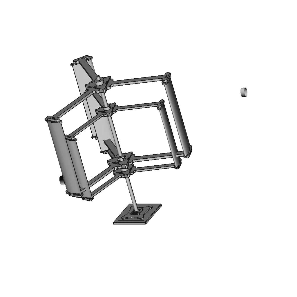 Darrius And H-Rotor Vertical Axis Wind Turbine - Standard Mechanical Component_60_30_degree_snapshot