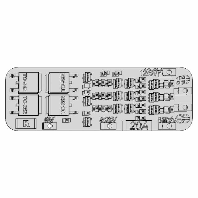 18650 Lithium Battery Bms 3S 20A (Hw-375 Rev. 2.0) | 3D Engineering Design File