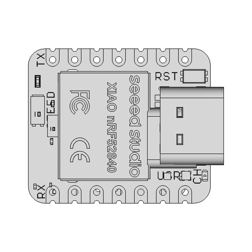 Seeed Studio Xiao Nrf52840 | 3D Engineering Design File_270_0_degree_snapshot