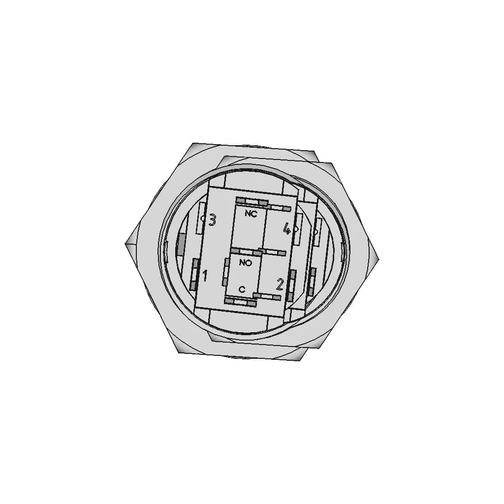 16Mm Anti Vandal Switch 24W Green | 3D Engineering Design File_0_90_degree_snapshot