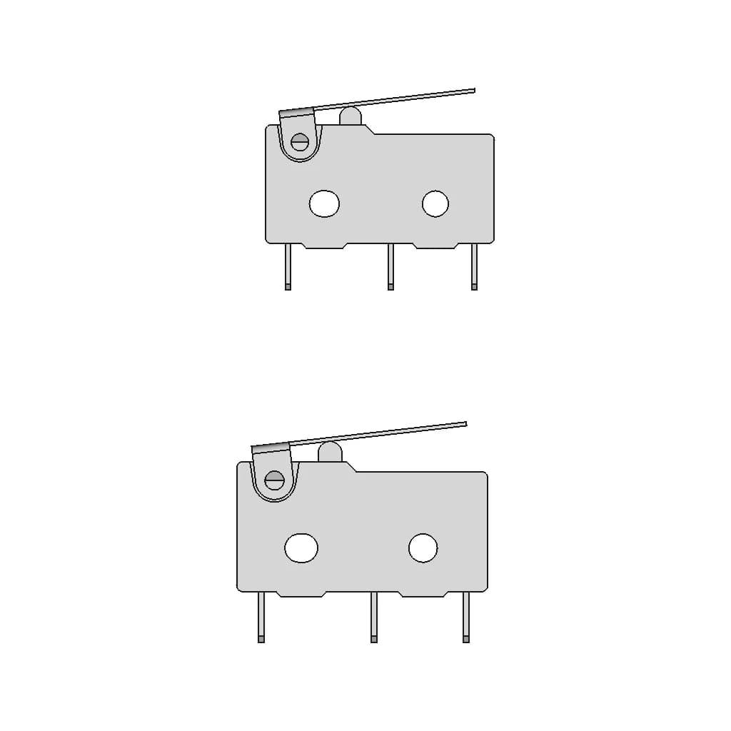 Micro Limit Switch (Straight Lever) 605630 - Standard Mechanical Component_0_90_degree_snapshot
