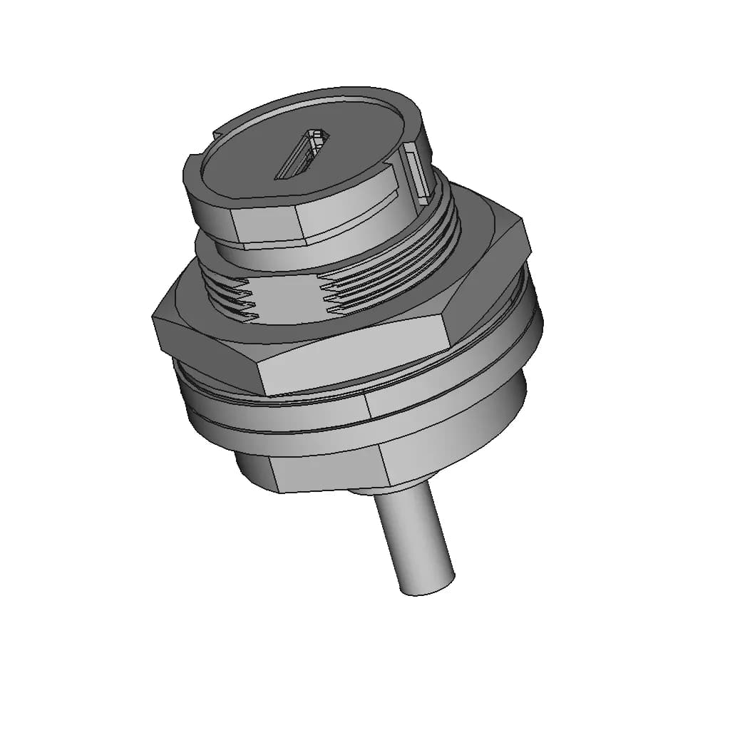 Bulkhead Micro Usb Bayonet - Downloadable CAD Representation_60_30_degree_snapshot
