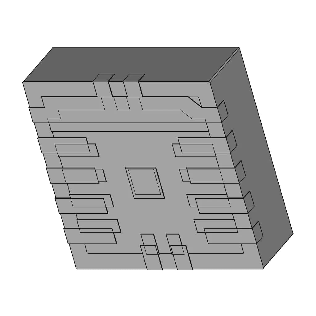 Qfn14 (3Mmx3Mm) Mp9186 20V, 6A Synchronous Step-Down Converter - Downloadable CAD Representation_60_30_degree_snapshot