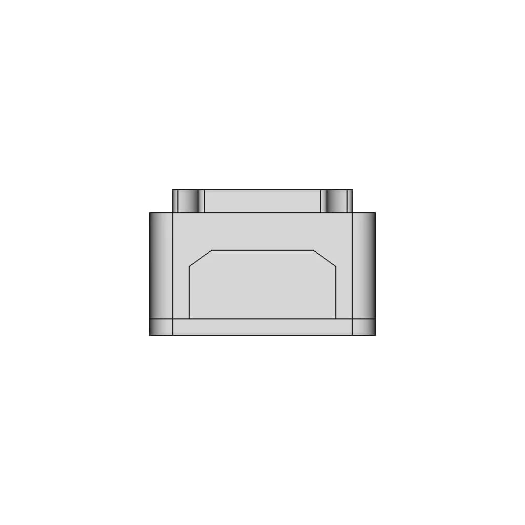 Heavy Duty Bus Bar 300A (4Xm8) - Downloadable CAD Representation_0_90_degree_snapshot