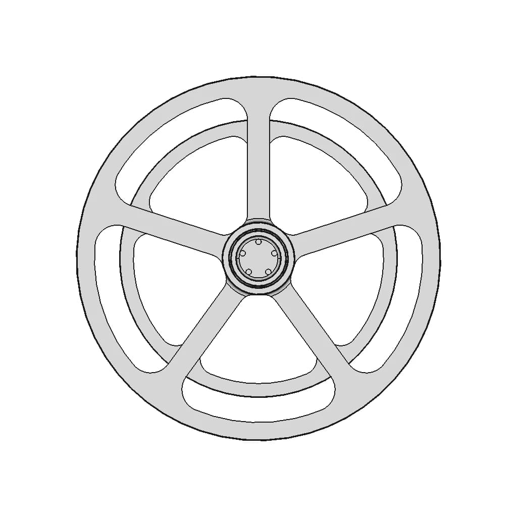 Cable Unwinding Wheel | High-Quality CAD Model_0_0_degree_snapshot