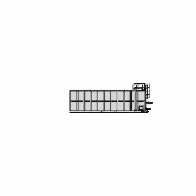 Line Of 6 Connected 75 Cubic Meters Oil Tanks - Standard Mechanical Component