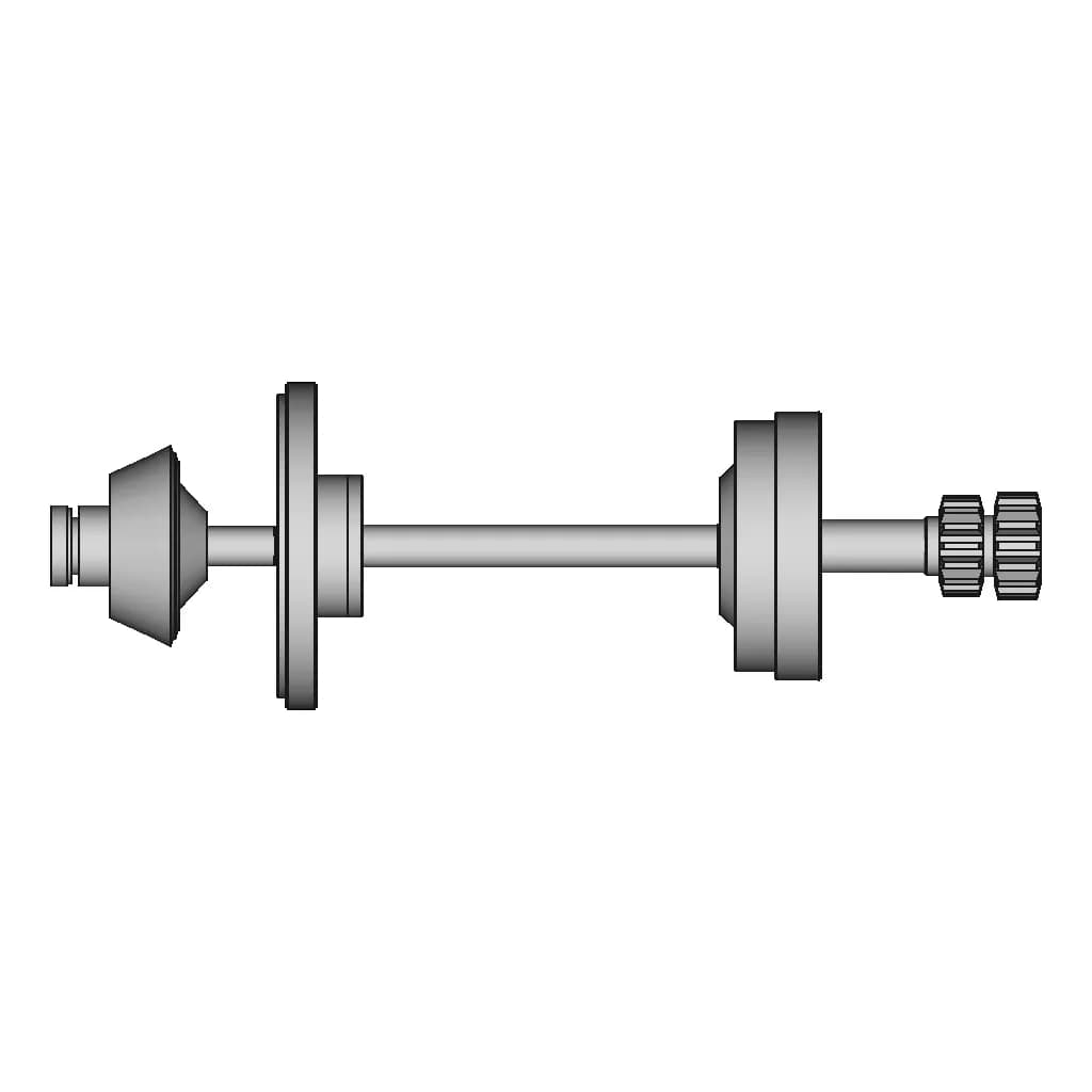 Sample Shaft With Mounting Plates, Angle Clutch And Gear | High-Quality CAD Model_0_0_degree_snapshot